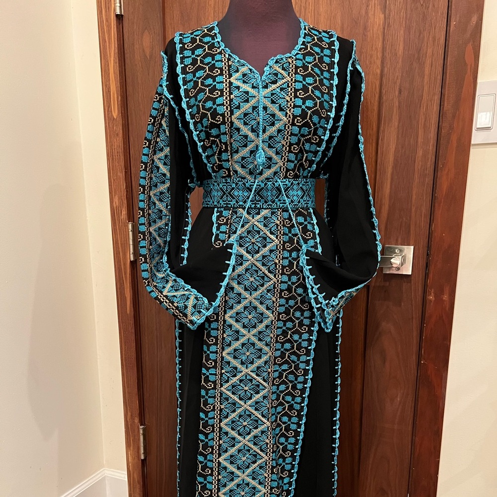 Black and blue Palestinian clothes